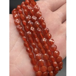 Каменные бусины, Сердолик (Карнеол), люкс, 6х4 мм, монетка, длина нити 38 см