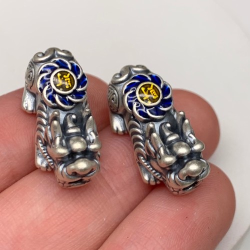 Пияо №47, Серебро, с эмалью, размер 25х10 мм, цена за 1 шт