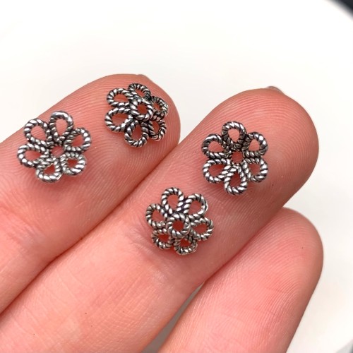 Шапочка, тайское серебро, размер 8х2,5 мм, цена за 1 шт.