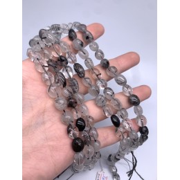 Каменные бусины, Турмалиновый Кварц, фриформы, 12х8 мм, длина нити 38 см