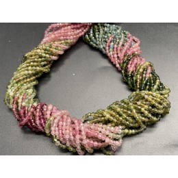 Каменные бусины, Турмалин, шарик огранка, 2,3 мм, длина нити 38 см