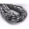 Каменные бусины, Гематит синтетический, серебро, трубочки прямоугольные, размер 4х2 мм, нить 38 см