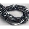 Каменные бусины, Гематит синтетический, темное серебро, трубочки прямоугольные, размер 4х2 мм, нить 38 см