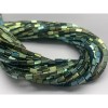 Каменные бусины, Гематит синтетический, цвет зеленый, трубочки прямоугольные, размер 4х2 мм, нить 38 см