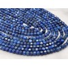 Каменные бусины, Кианит, люкс, кубик, зеркальная огранка, 4х4 мм, длина нити 38 см