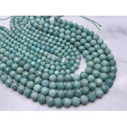 Каменные бусины, Амазонит, шарик, огранка, 8 мм, длина нити 38 см