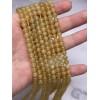 Каменные бусины, Берилл желтый, Гелиодор, шарик гладкий, 6 мм, нить 38 см