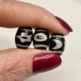 Бусина Дзи "797" из агата, Вселенная Дзи, размер 12х9 мм, цена за 1 шт