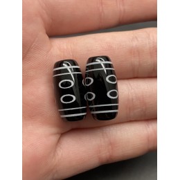 Бусина Дзи "169" из агата, 8 глаз, размер 18х10 мм, цена за 1 шт