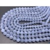 Каменные бусины, Халцедон, голубой, люкс, не тонированный, 8 мм, длина нити 19 см
