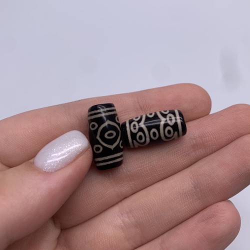 Бусина Дзи "269" из агата, 13 Глаз, размер 18х10 мм, цена за 1 шт