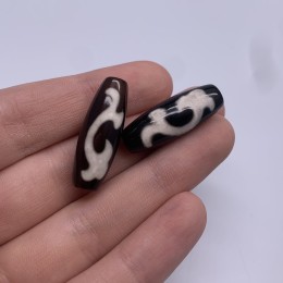 Бусина Дзи "500", Зеленая тара, из агата, 30х10 мм, цена за 1 шт