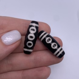 Бусина Дзи "515" из агата, 5 глаз, размер 30х10 мм, цена за 1 шт