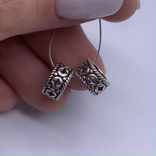 Бусина, разделитель, тайское серебро, широкое отверстие, размер 9х5 мм, цена за 1 шт.