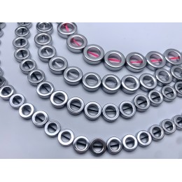 Каменные бусины, Гематит синтетический, серебро, шайба, диаметр 10 мм, длина нити 38 см