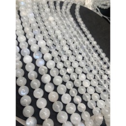 Каменные бусины, Лунный камень, Адуляр, А, шарик гладкий, 10 мм, длина нити 38 см