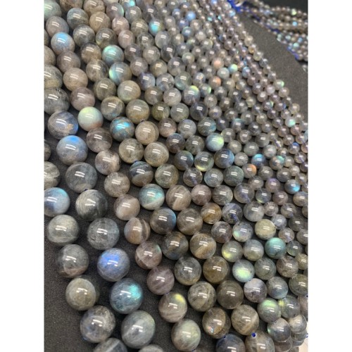 Каменные бусины, Лабрадор, 3А, шарик гладкий, 10 мм, длина нити 38 см
