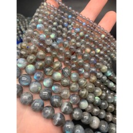 Каменные бусины, Лабрадор, 3А, шарик гладкий, 8 мм, длина нити 38 см