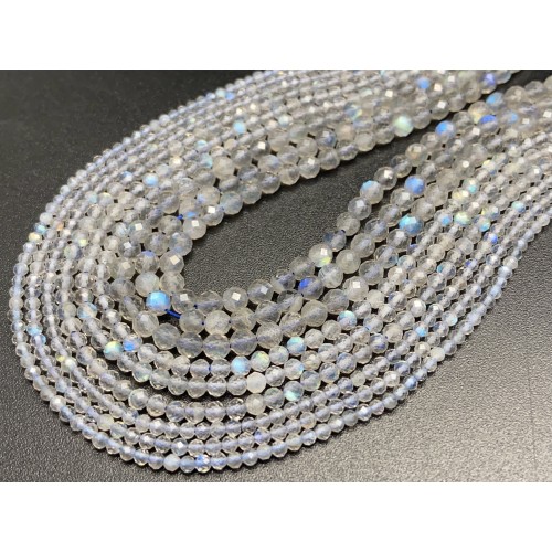 Каменные бусины, Лабрадор, люкс, шарик огранка, 3,5-3,6 мм, длина нити 38 см