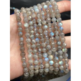 Каменные бусины, Лабрадор, Люкс, шарик огранка, 6 мм, длина нити 38 см