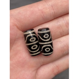 Бусина Дзи "182" из агата, 8 глаз, размер 18х10 мм, цена за 1 шт