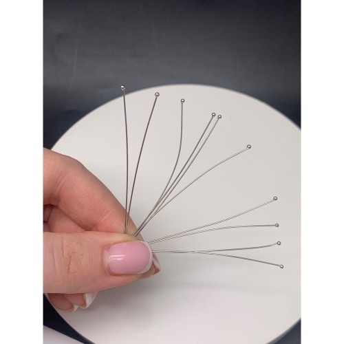 Пины, серебро 925, с шариком, 0,6х60 мм, цена за 10 шт.