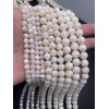 Каменные бусины, Перламутр белый, шарик гладкий, 7,8 - 8 мм, длина нити 38 см