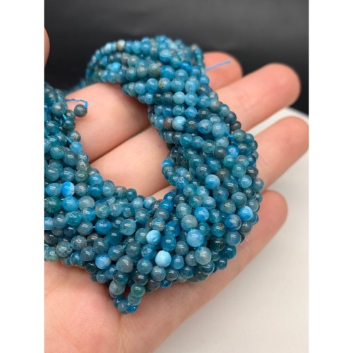 Каменные бусины, Апатит, шарик гладкий, 3 мм, длина нити 38 см