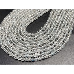 Каменные бусины, Топаз, кубик, огранка, 4х4 мм, длина нити 39 см