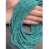 Каменные бусины, Говлит, тонированный, голубо-зеленый, шарик гладкий, 3 мм, длина нити 38 см