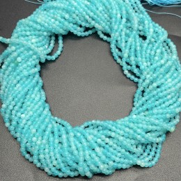 Каменные бусины, Амазонит, люкс, шарик гладкий, 3 мм, длина нити 38 см