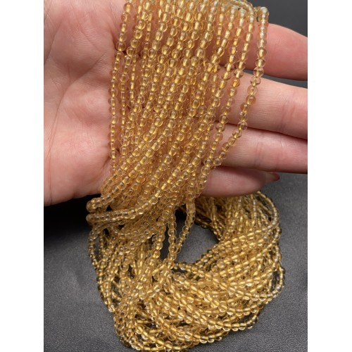 Каменные бусины, Цитрин, шарик гладкий, 3 мм, длина нити 38 см