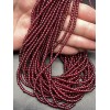 Каменные бусины, Гранат, шарик гладкий, 3 мм, длина нити 38 см