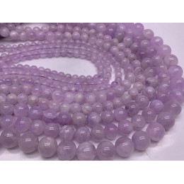 Каменные бусины, Аметист, лавандовый, шарик гладкий, 8 мм, длина нити 38 см 16288