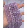 Каменные бусины, Аметист, лавандовый, шарик гладкий, 8 мм, длина нити 19 см 16287