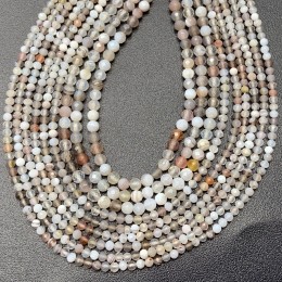 Каменные бусины, Агат Ботсвана, шарик огранка 3 мм, длина нити 38 см