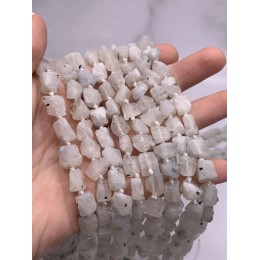 Каменные бусины, Лунный камень, не обработанный, фриформы, 7-9 мм, длина нити 38 см