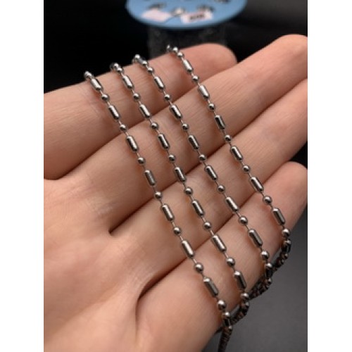 Цепь № 5, нержавеющая сталь (никель), цвет серебро, размер звена 4,5х2,5 мм, длина 1 метр