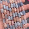 Каменные бусины, Берилловый Микс, ( аквамарин, морганит ), не обработанный, столбики, 11х7 мм, длина нити 38 см