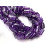 Каменные бусины, Аметист, не обработанный, столбики, 13х7,5 мм, длина нити 38 см