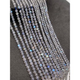 Каменные бусины, Лабрадор, 4А, шарик гладкий, 3 мм, длина нити 38 см