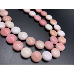 Каменные бусины, Перламутр, Люкс, бусины двусторонние, размер 12 мм, толщина 5,6 мм, длина нити 19 см