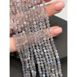 Каменные бусины, Лабрадор, шарик огранка, 4 мм, длина нити 38 см