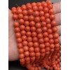 Каменные бусины, Коралл, оранжевого цвета, шарик гладкий, 8 мм, длина нити 38 см