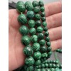 Каменные бусины,  Синтетический Малахит, имитация, шарик огранка 10 мм, длина нити 38 см