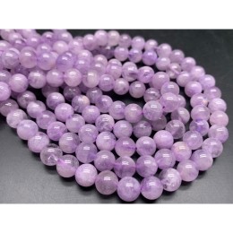 Каменные бусины, Аметист, лавандовый, люкс, шарик гладкий, 8 мм, длина нити 38 см