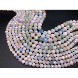 Каменные бусины, Берилловый Микс, люкс, шарик огранка, 9,5 мм, длина нити 38 см