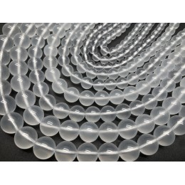 Каменные бусины, Кварц молочный, шарик гладкий, 8 мм, длина нити 38 см