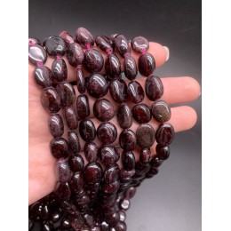 Каменные бусины, Гранат, фриформы, 13х10 мм, длина нити 38 см