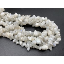 Каменные бусины, Лунный камень, фриформы, 7х5 мм, длина нити 38 см